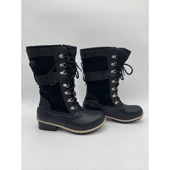Sorel Women's Slimpack III Tall Waterproof Boot Black Size 7 - Picture 1 of 8